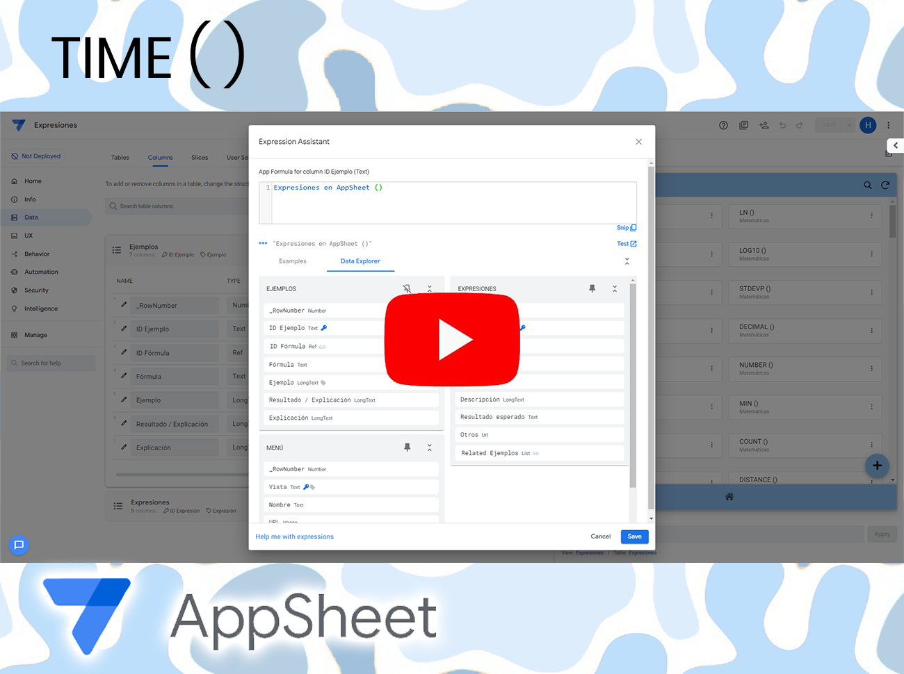 TIME AppSheet Expresiones Tailorsheet
